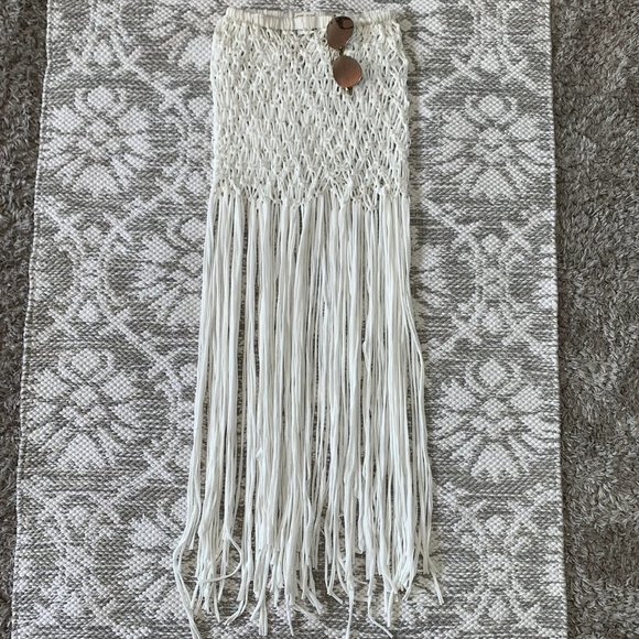 Crotchet White Fringe Skirt Cover Up - Picture 2 of 4